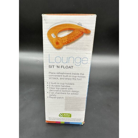 Intex Sit N Float Inflatable Lounge Pool Chair Swimming Beach Orange New In Box - Picture 3 of 14